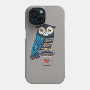 Cute owl illustration in hand drawn style Phone Case