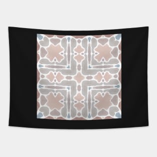 Calm Mauve, Grey, and Terra Cotta Tile | Spanish Inspired Tapestry