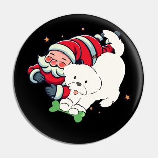 Santa Claus with Dog Pin