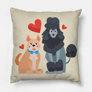 Dogs Lovely Couple Pillow