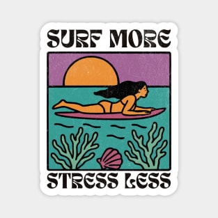 Surf More Stress Less - Light Magnet