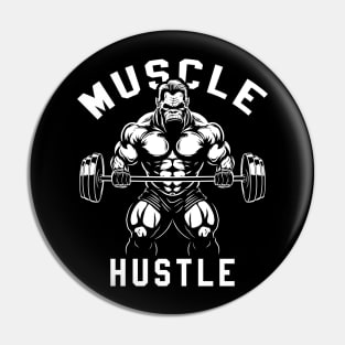 Muscle Hustle Gorillas Gym Illustration Pin