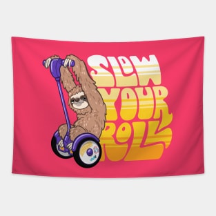 Slow Your Roll ~ Sloth on a Hoverboard Scooter Tapestry