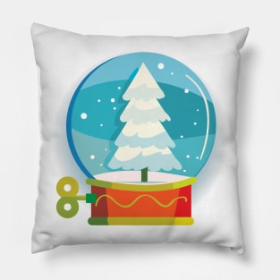 Glass ball with a Christmas tree Pillow