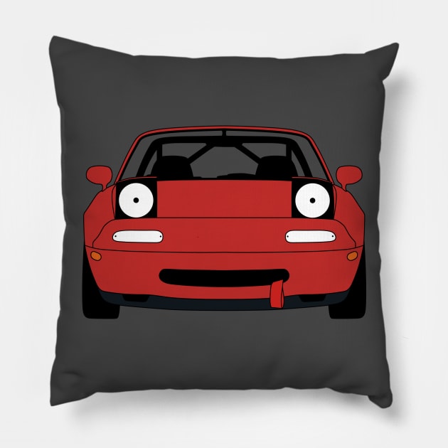 Miata Happy Racecar Pillow by AutomotiveArt