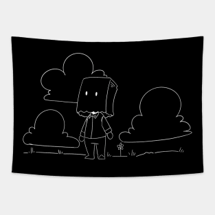 Simple lines - Paper head bag Tapestry