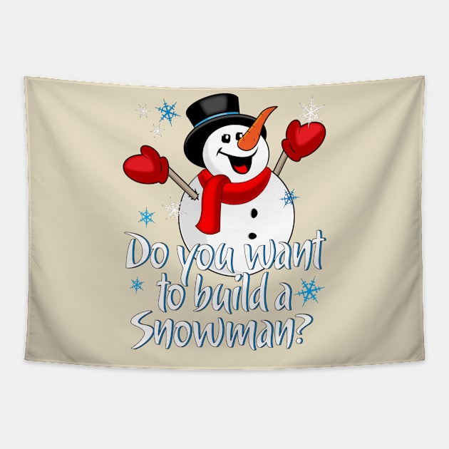 Do You Want to Build a Snowman Christmas Snowman In the Hat Tapestry by Sofiia Golovina