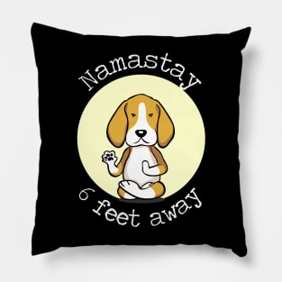 Namastay 6 Feet Away Beagle Pillow