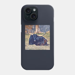 Texas Longhorn and cakf Phone Case