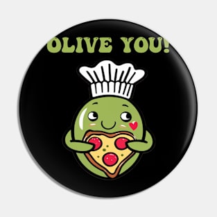 Funny Valentines Day Olive You Couple Pin