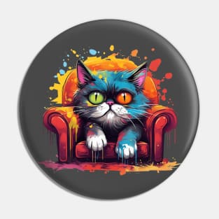 Confuse cat on sofa Pin