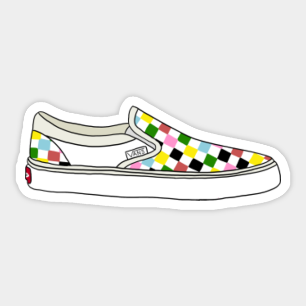 drawing of checkered vans