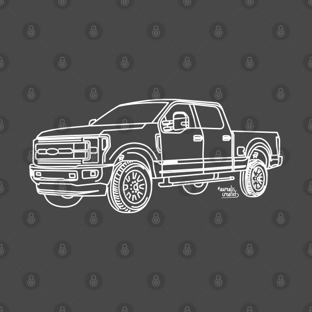 Ford F250 Super Duty - car line art by Aurealis