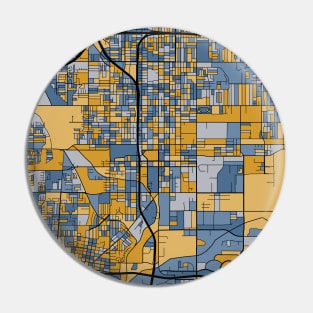 San Bernardino Map Pattern in Blue & Gold Pin