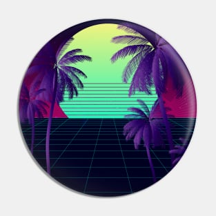 Cybersynth Sunset Vaporwave Pin