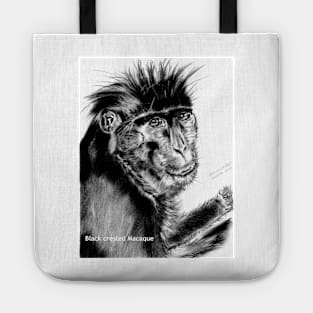 Black crested Macaque (AllansArts) Tote