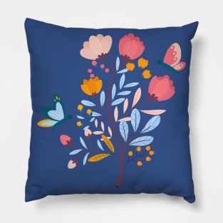 Floral Branch Butterfly Pillow