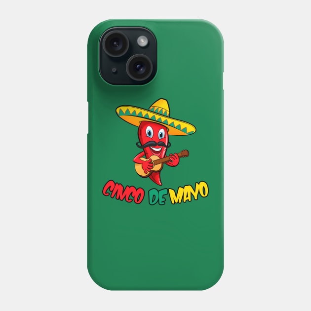 Fun Cinco De Mayo Red Pepper Sombrero Phone Case by guitar75