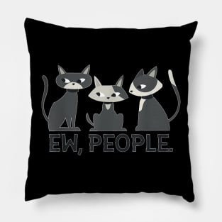 Ew People Funny Cat Lover Gift, Cute Cat Lady Pillow