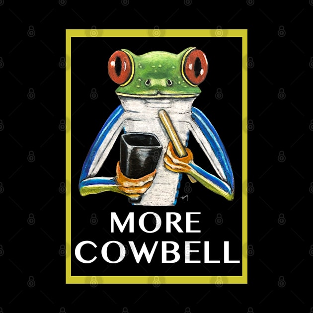 More Cowbell Frog by GardenPartyArt