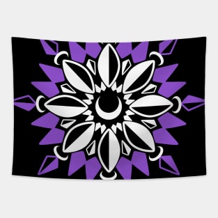 Abstract Moon Flower Print (Purple) Tapestry