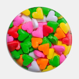 Multicolored Confetti Sprinkle Hearts Photo Circle Pin