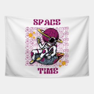 Beyond Boundaries: Space and Time Astronaut Tapestry