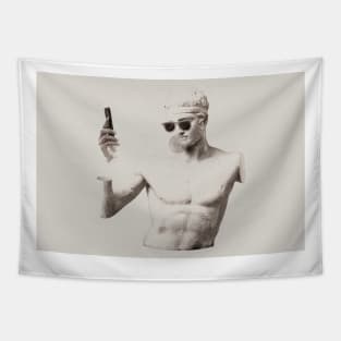 Greek Statue On Phone Tapestry