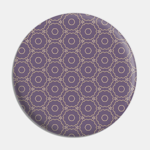 Purple and Gold Pattern Pin by Kelliboo
