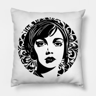 Retro Mod Girl Pillow