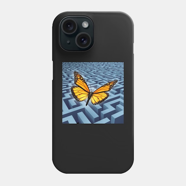 Motivational Concept as a Butterfly Conquering an obstacle Phone Case by lightidea