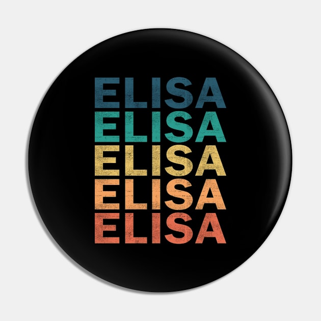 Elisa Name T Shirt - Elisa Vintage Retro Name Gift Item Tee Pin by henrietacharthadfield