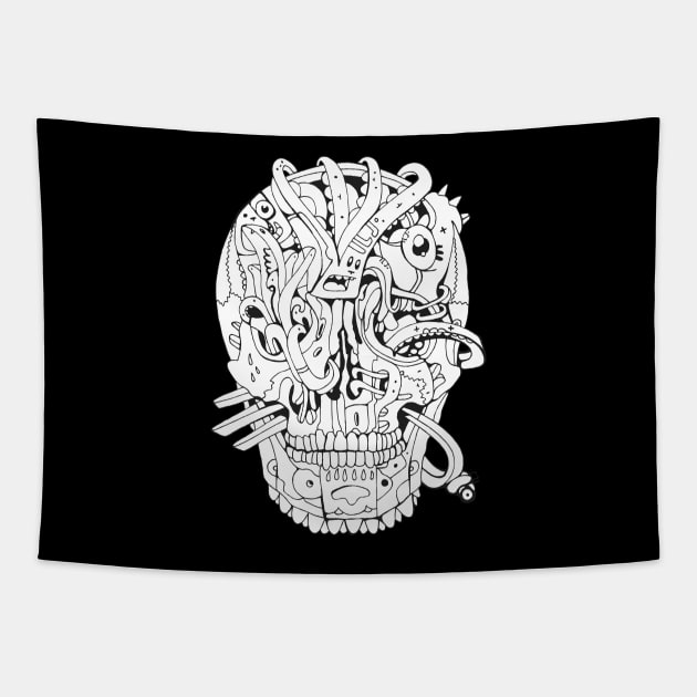 Skull Tapestry by JOHNF