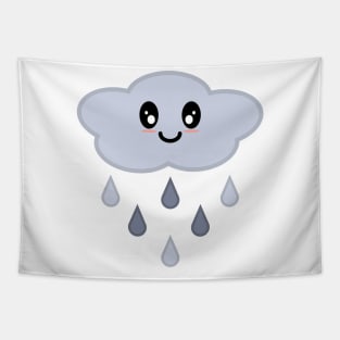 Kawaii Cute Happy Rain Cloud Tapestry