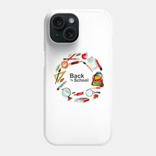 Back To School Background Circle Phone Case