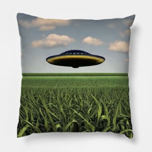 UFO Over Cornfield Pillow