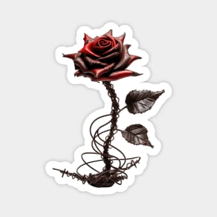 Barbed Wire Rose Magnet