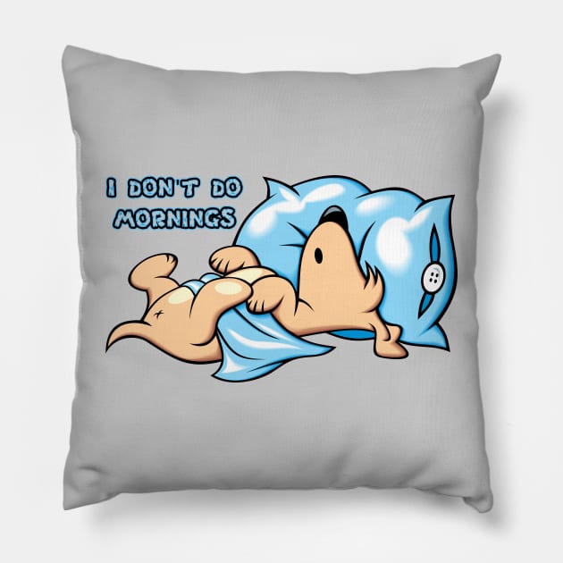 Labrador Retriever Cute Puppy Dog Sleeping .. I Don't Do Mornings Pillow by SistersRock