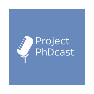 Project PhDcast logo (white on blue) T-Shirt