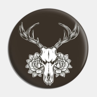 Oh deer! unisex Deer Skull with flowers Pin