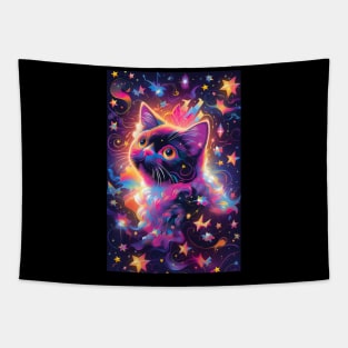 Rainbow Infinity Cat Tapestry