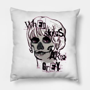 when skies are grey skull Pillow