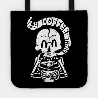 Skeleton Drinking Coffee Tote