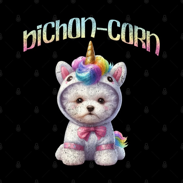 Bichon-corn Kawaii Bicon Frise Unicorn Dog Pastel Puppy by Lavender Celeste