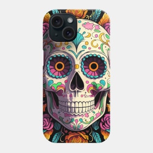 Dia De Los Muertos, Retro Sugar Skull Design Phone Case