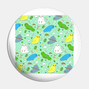 Lineolated Parakeet Pattern Pin