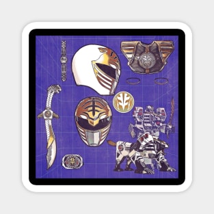 White Ranger Weapons Magnet