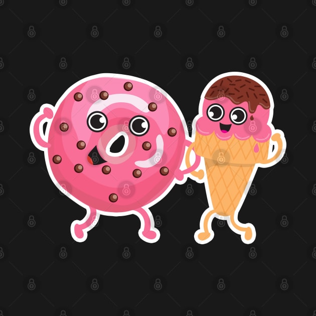 Strawberry Donut + Ice Cream by Plushism