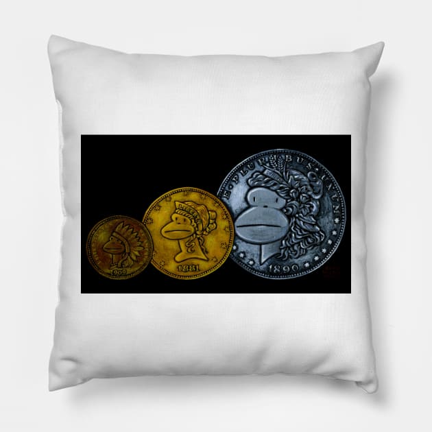 Famous Ape Coins Pillow by WalterMoore