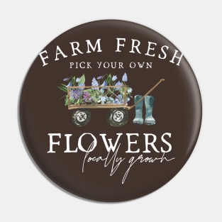 Farm Fresh Flowers Cottagecore Pin